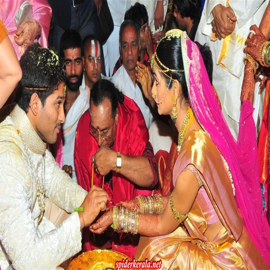Allu Arjun Sneha Reddy marriage photos