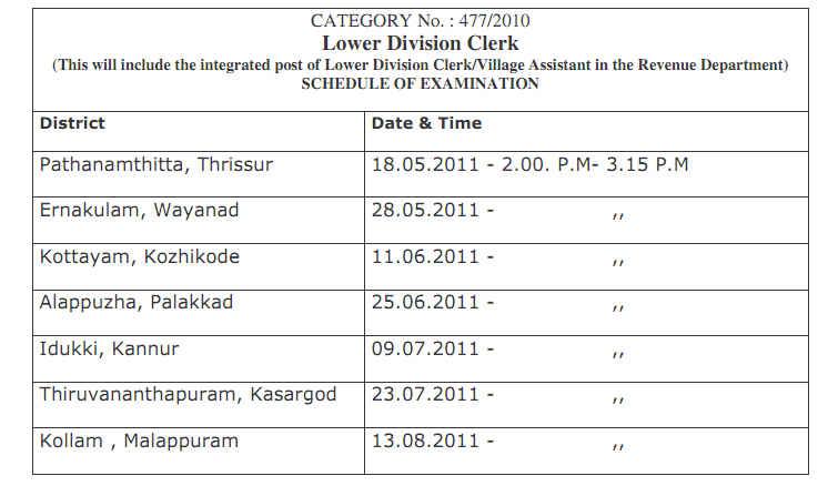 time table